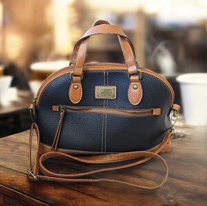 BOC Born Concept Black Faux Pebbled Leather Crossbody Purse Multi Pockets